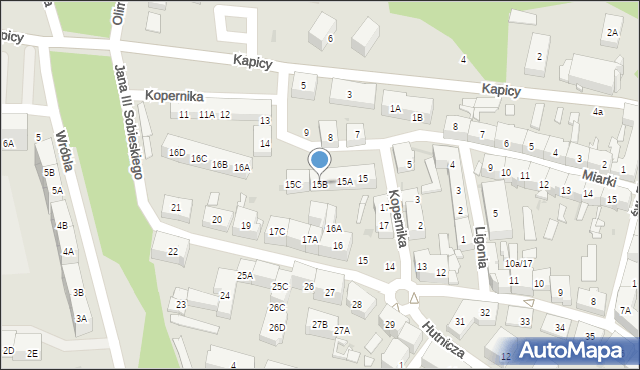 Siemianowice Śląskie, Kopernika Mikołaja, 15B, mapa Siemianowice Śląskie