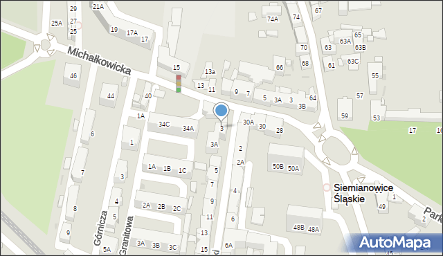 Siemianowice Śląskie, Kościuszki Tadeusza, gen., 3, mapa Siemianowice Śląskie