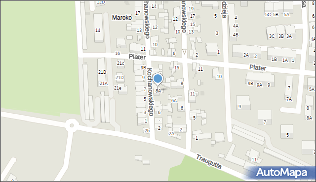 Siemianowice Śląskie, Kochanowskiego Jana, 8A, mapa Siemianowice Śląskie