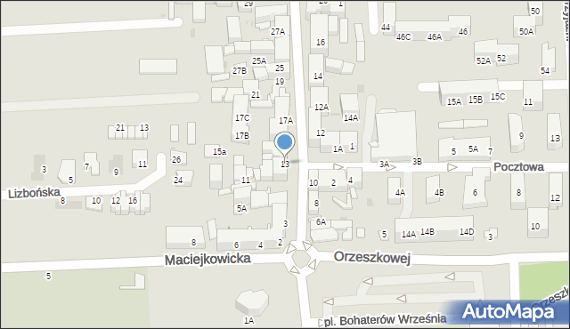 Siemianowice Śląskie, Kościelna, 13, mapa Siemianowice Śląskie
