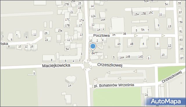 Siemianowice Śląskie, Kościelna, 6A, mapa Siemianowice Śląskie
