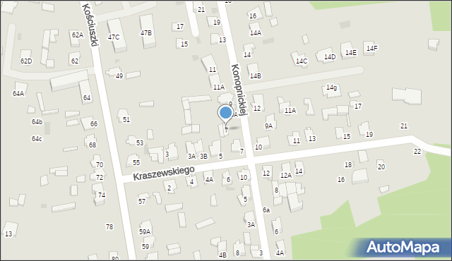 Siemiatycze, Konopnickiej Marii, 7, mapa Siemiatycze