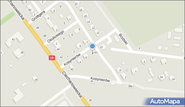 Siemiatycze, Kosynierów, 8, mapa Siemiatycze