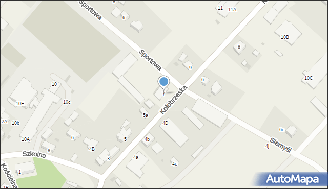 Siemyśl, Kołobrzeska, 7, mapa Siemyśl