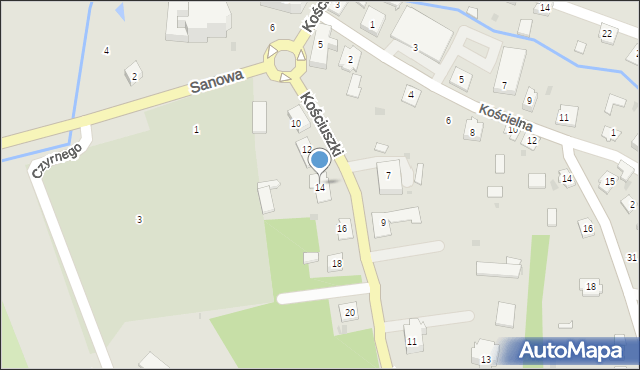 Sieniawa, Kościuszki Tadeusza, gen., 14, mapa Sieniawa