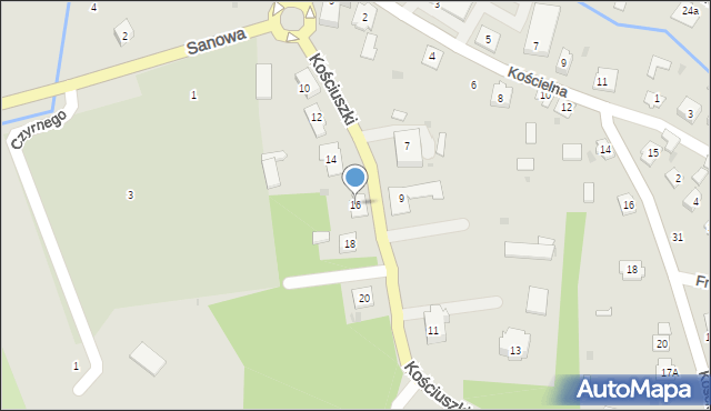 Sieniawa, Kościuszki Tadeusza, gen., 16, mapa Sieniawa