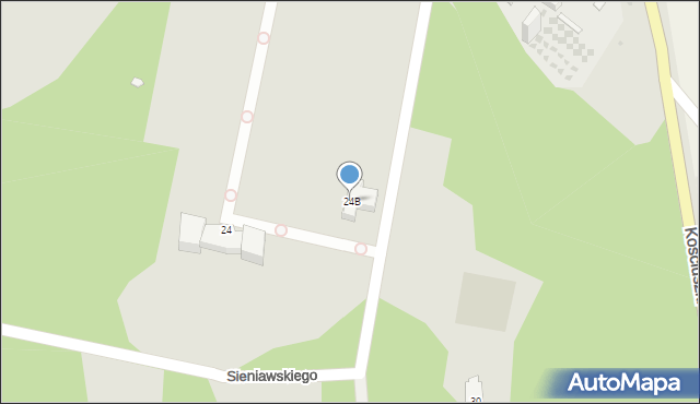 Sieniawa, Kościuszki Tadeusza, gen., 24B, mapa Sieniawa