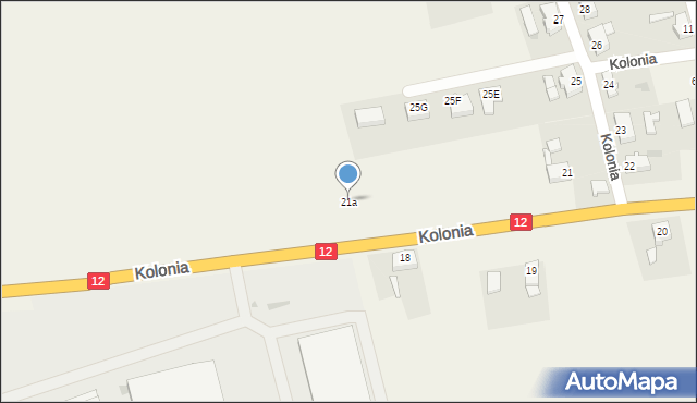 Sieniawa Żarska, Kolonia, 21a, mapa Sieniawa Żarska