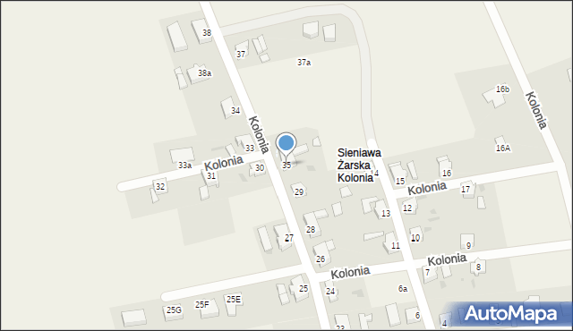 Sieniawa Żarska, Kolonia, 35, mapa Sieniawa Żarska