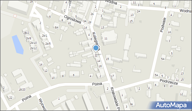 Sieradz, Kolegiacka, 12, mapa Sieradz