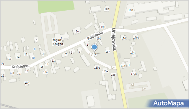 Sieradz, Kościelna, 1A, mapa Sieradz