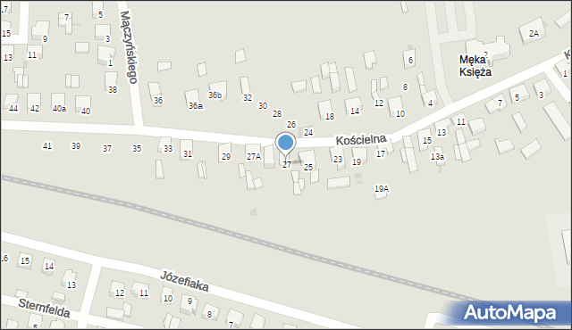 Sieradz, Kościelna, 27, mapa Sieradz