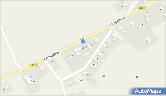 Sierakowice, Kozielska, 21, mapa Sierakowice