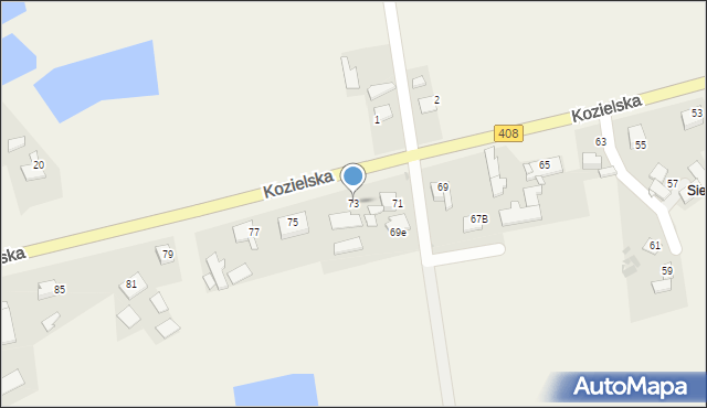 Sierakowice, Kozielska, 73, mapa Sierakowice