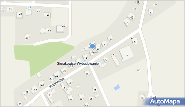 Sierakowice, Kopernika Mikołaja, 12, mapa Sierakowice