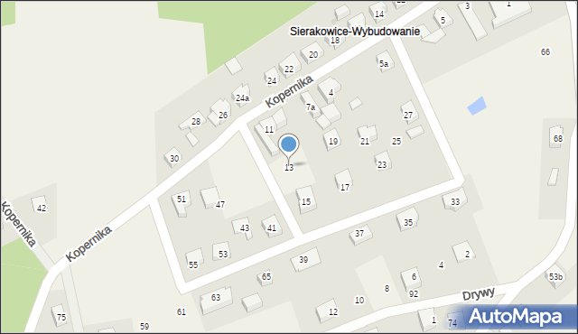 Sierakowice, Kopernika Mikołaja, 13, mapa Sierakowice