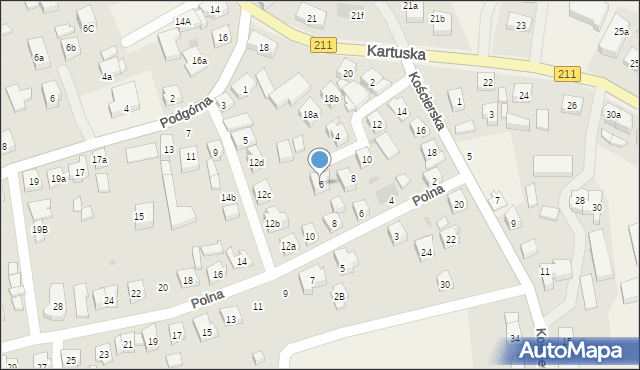 Sierakowice, Kościerska, 6, mapa Sierakowice