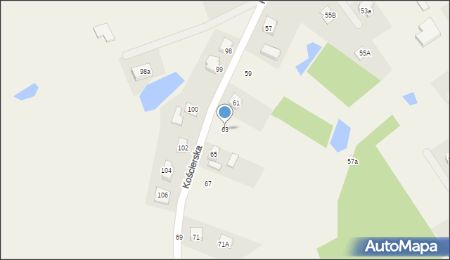 Sierakowice, Kościerska, 63, mapa Sierakowice