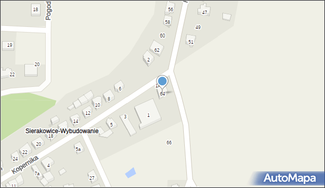 Sierakowice, Kościerska, 64, mapa Sierakowice