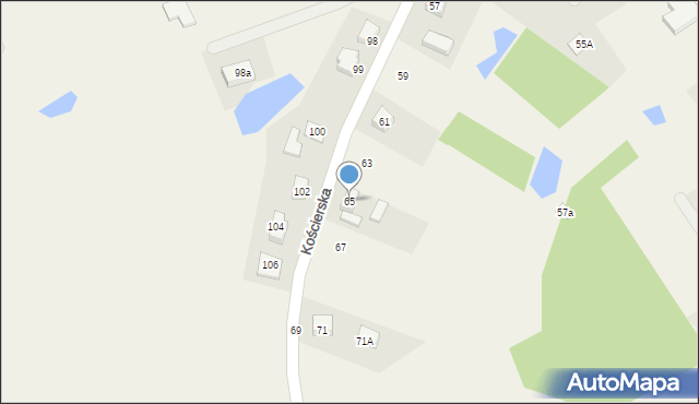 Sierakowice, Kościerska, 65, mapa Sierakowice