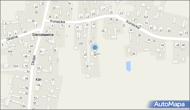 Sierosławice, Konecka, 24, mapa Sierosławice