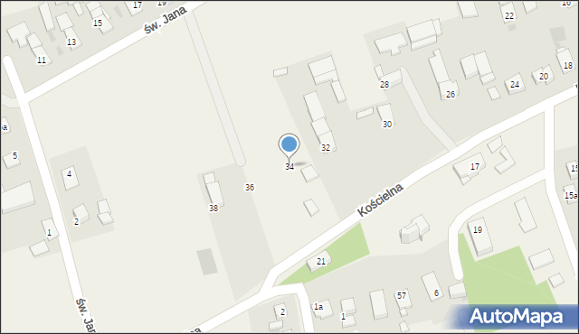 Sieroty, Kościelna, 34, mapa Sieroty