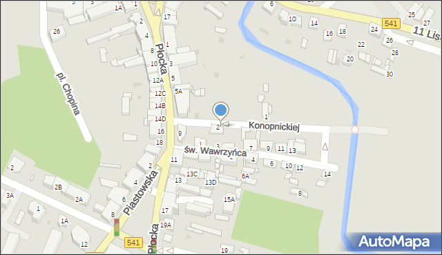 Sierpc, Konopnickiej Marii, 2a, mapa Sierpc
