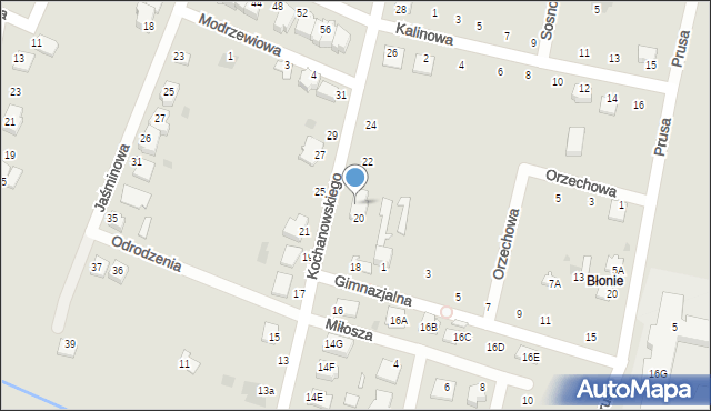 Skaryszew, Kochanowskiego Jana, 22a, mapa Skaryszew