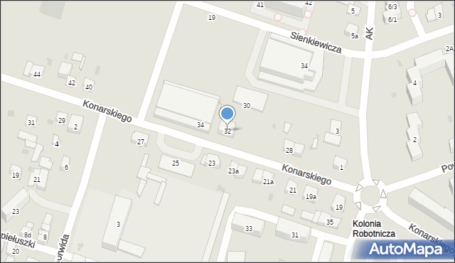 Skarżysko-Kamienna, Konarskiego, 32, mapa Skarżysko-Kamienna