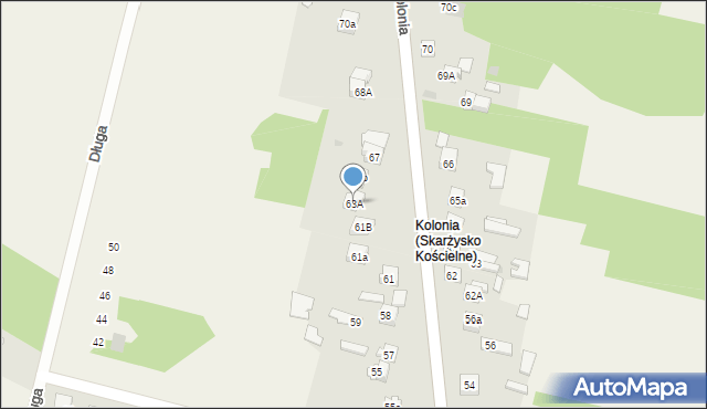 Skarżysko Kościelne, Kolonia, 63A, mapa Skarżysko Kościelne