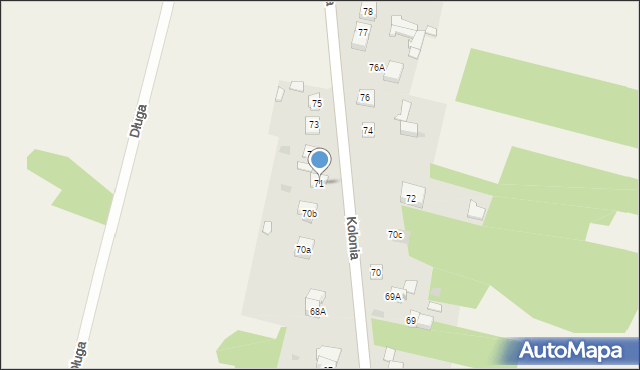 Skarżysko Kościelne, Kolonia, 71, mapa Skarżysko Kościelne