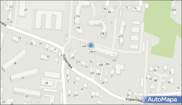 Skawina, Kopernika Mikołaja, 17F, mapa Skawina