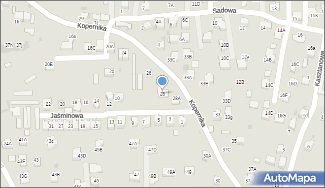 Skawina, Kopernika Mikołaja, 28, mapa Skawina