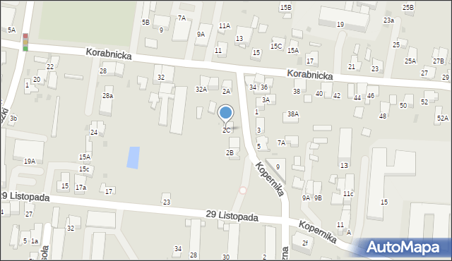 Skawina, Kopernika Mikołaja, 2C, mapa Skawina