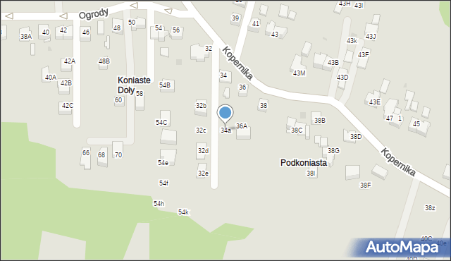 Skawina, Kopernika Mikołaja, 34a, mapa Skawina