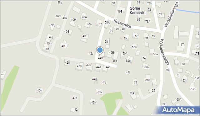 Skawina, Kopernika Mikołaja, 44B, mapa Skawina
