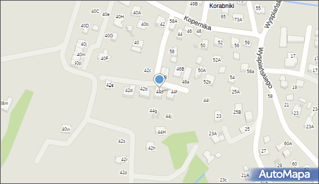 Skawina, Kopernika Mikołaja, 44d, mapa Skawina