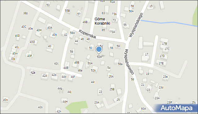 Skawina, Kopernika Mikołaja, 52A, mapa Skawina