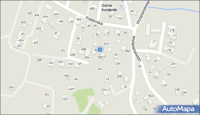 Skawina, Kopernika Mikołaja, 52b, mapa Skawina