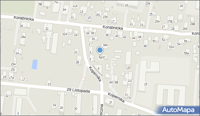 Skawina, Kopernika Mikołaja, 7A, mapa Skawina
