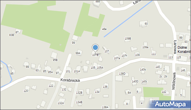Skawina, Korabnicka, 107B, mapa Skawina