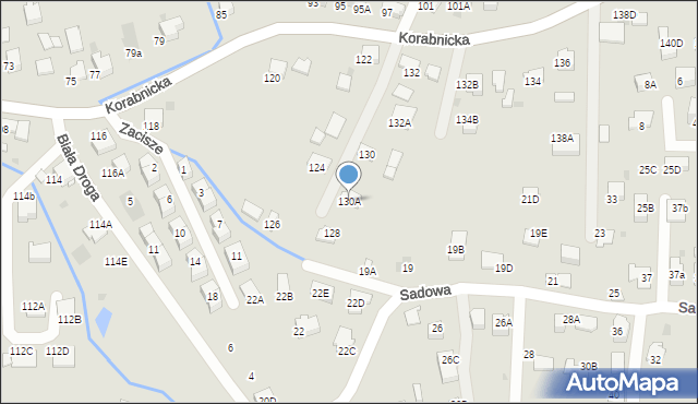 Skawina, Korabnicka, 130A, mapa Skawina