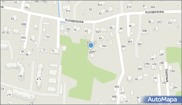 Skawina, Korabnicka, 82D, mapa Skawina