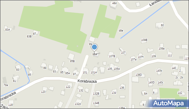 Skawina, Korabnicka, 99A, mapa Skawina