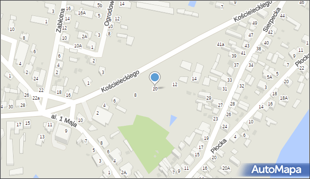 Skępe, Kościeleckiego Mikołaja, 10, mapa Skępe