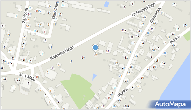 Skępe, Kościeleckiego Mikołaja, 12, mapa Skępe