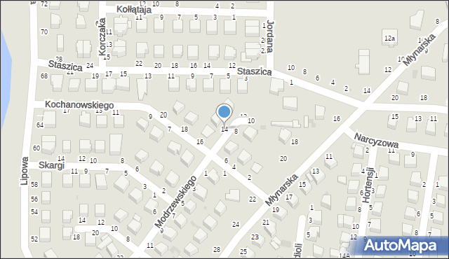 Skierniewice, Kochanowskiego Jana, 14, mapa Skierniewic