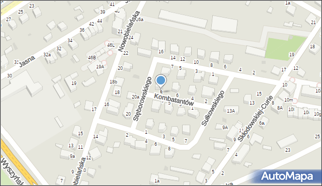 Skierniewice, Kombatantów, 8, mapa Skierniewic