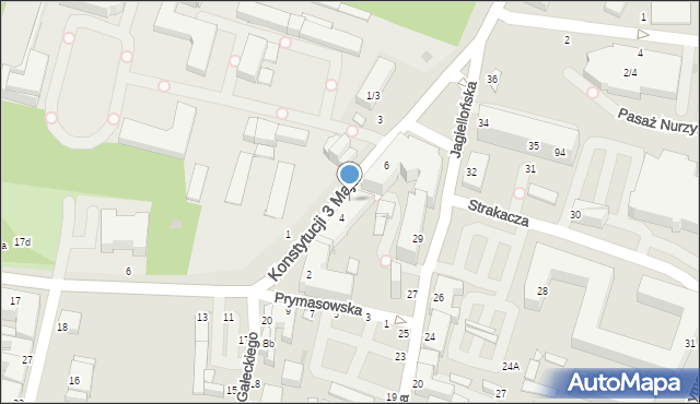 Skierniewice, Konstytucji 3 Maja, 4a, mapa Skierniewic