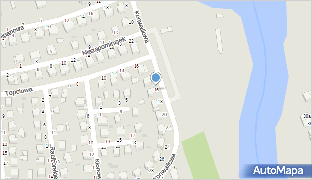 Skierniewice, Konwaliowa, 16, mapa Skierniewic